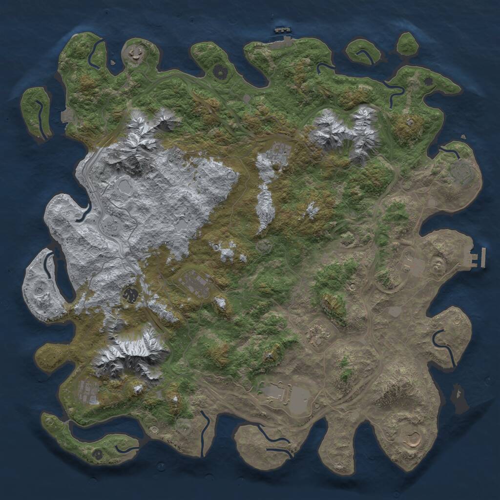 Rust Map: Procedural Map, Size: 5000, Seed: 50890, 17 Monuments