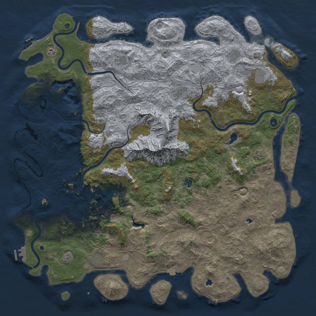 Rust Map: Procedural Map, Size: 6000, Seed: 1508801900, 17 Monuments