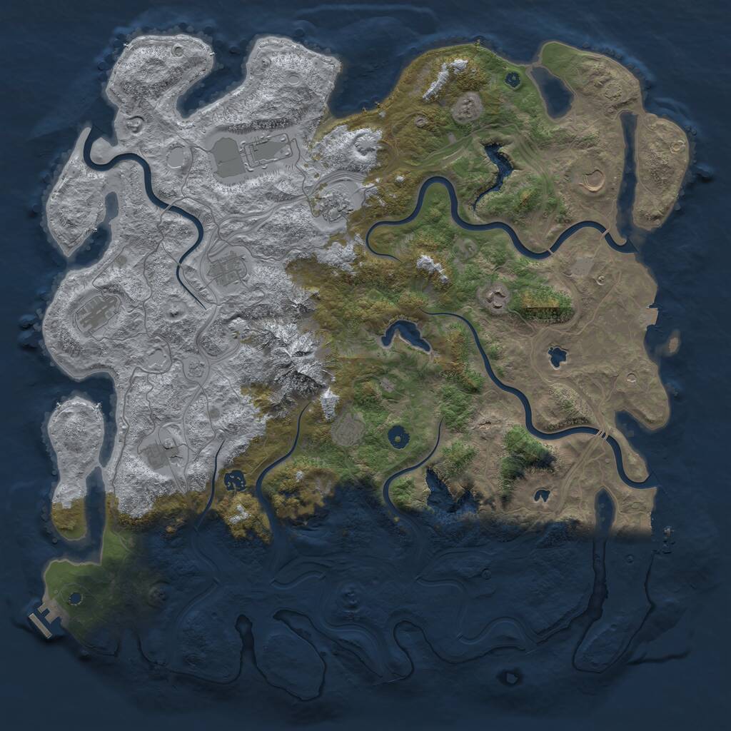 Rust Map: Procedural Map, Size: 5000, Seed: 20096773, 15 Monuments