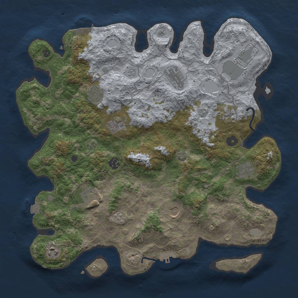 Rust Map: Procedural Map, Size: 4000, Seed: 209288, 19 Monuments