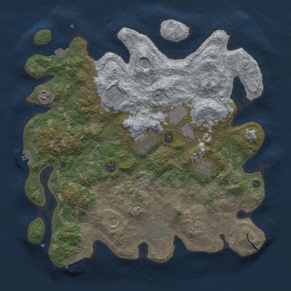 Rust Map: Procedural Map, Size: 4000, Seed: 199726, 17 Monuments