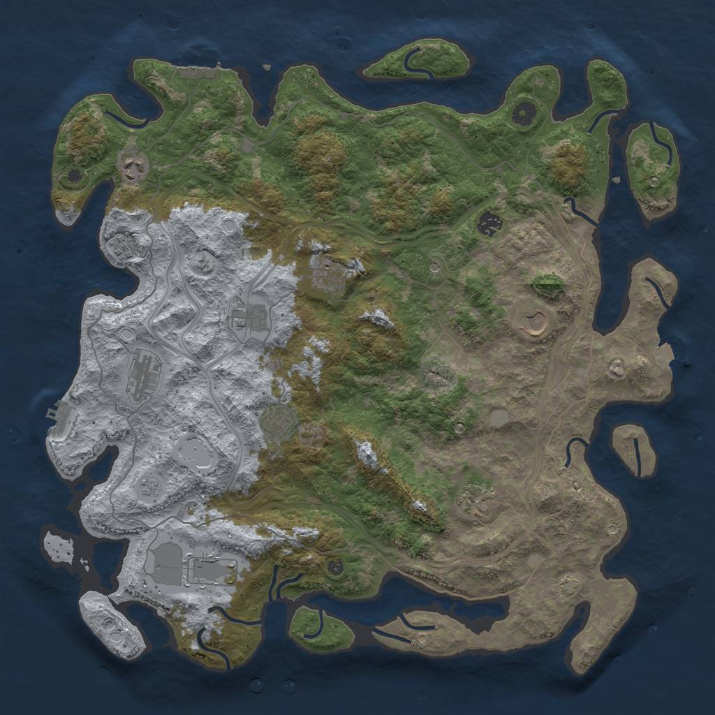 Rust Map: Procedural Map, Size: 4500, Seed: 28862197, 18 Monuments