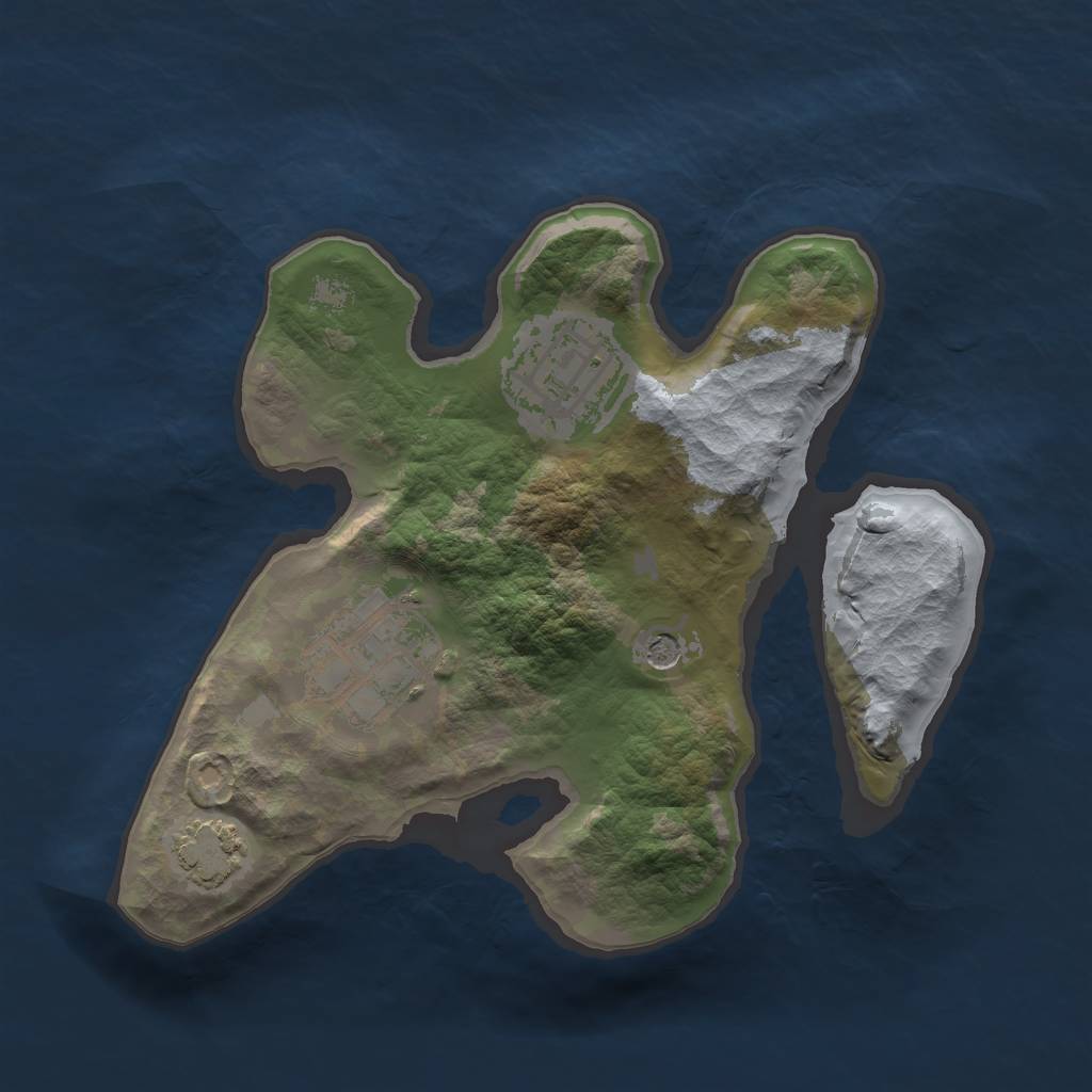 Rust Map: Barren, Size: 2000, Seed: 2435741, 6 Monuments
