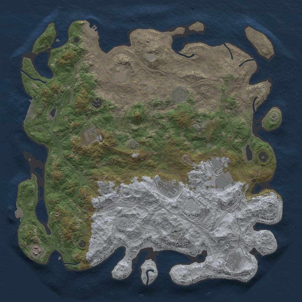 Rust Map: Procedural Map, Size: 4500, Seed: 1652047632, 18 Monuments