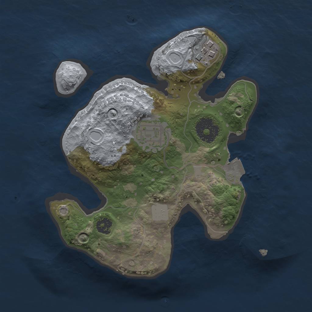 Rust Map: Procedural Map, Size: 2000, Seed: 1488072910, 5 Monuments