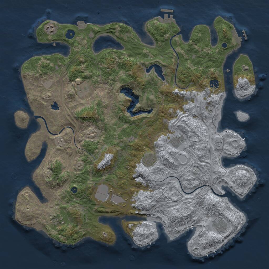 Rust Map: Procedural Map, Size: 4300, Seed: 47013823, 15 Monuments
