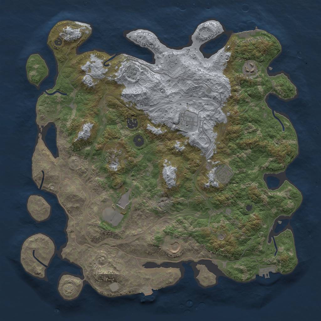 Rust Map: Procedural Map, Size: 4250, Seed: 98181305, 16 Monuments