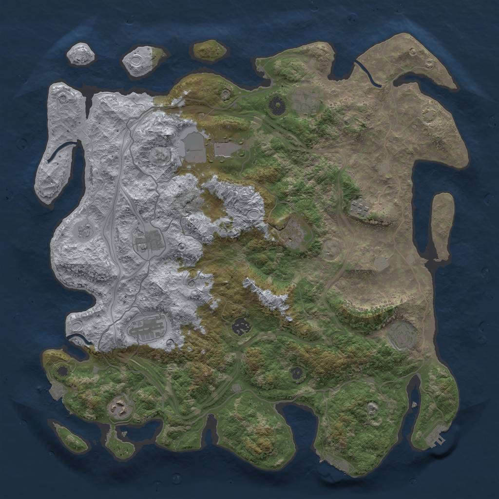 Rust Map: Procedural Map, Size: 4300, Seed: 6780920, 17 Monuments