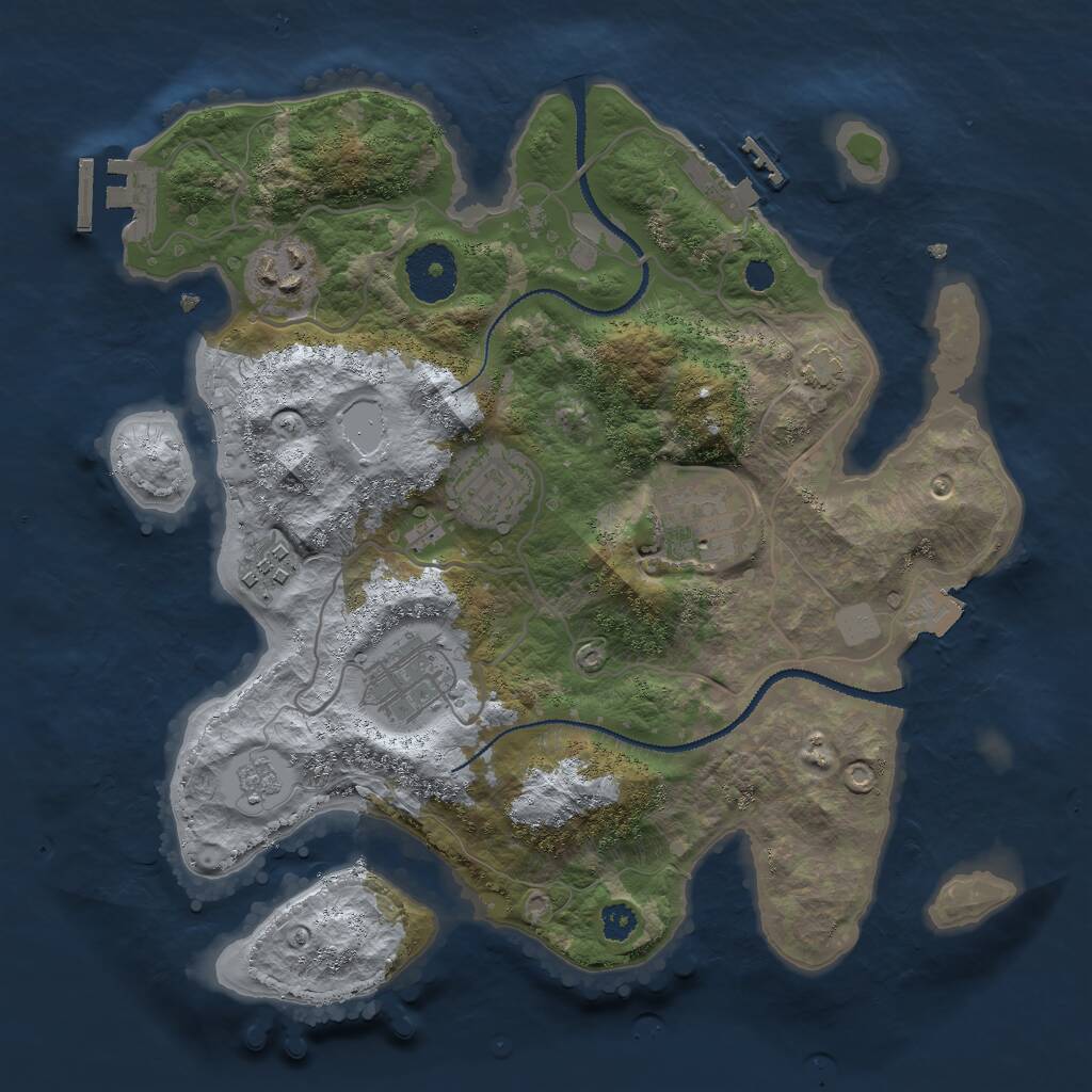 Rust Map: Procedural Map, Size: 3000, Seed: 960324906, 10 Monuments