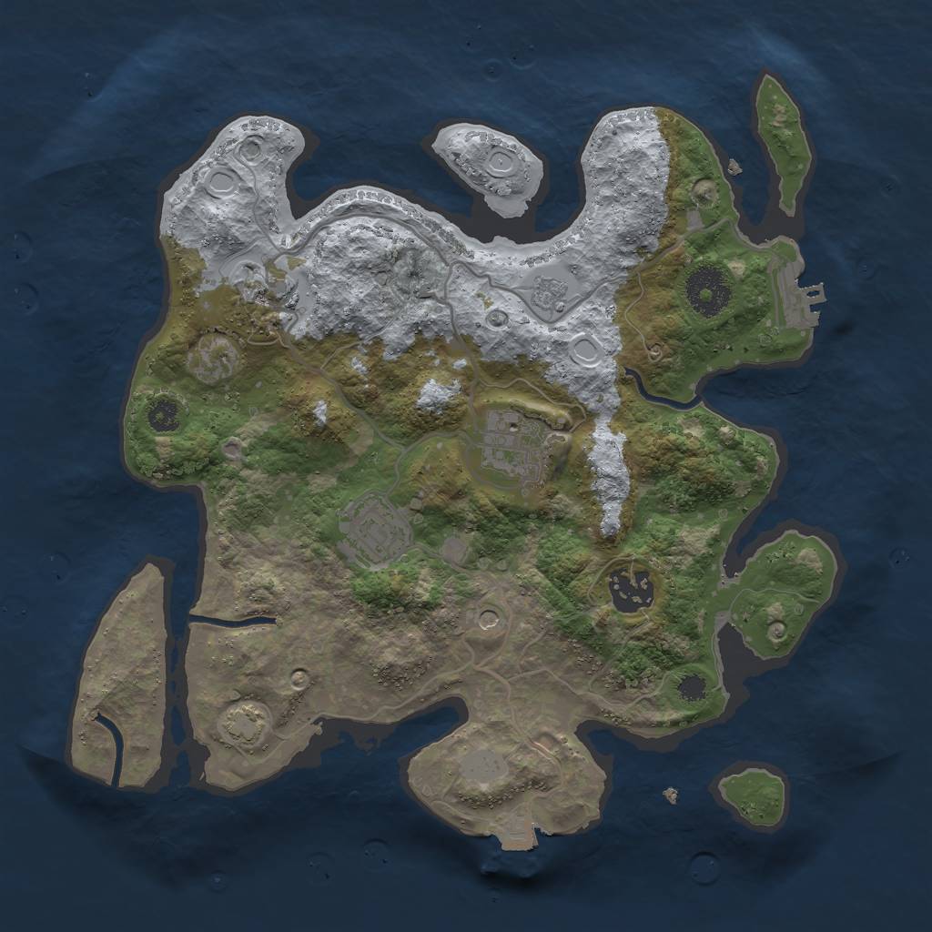 Rust Map: Procedural Map, Size: 3000, Seed: 8670, 11 Monuments