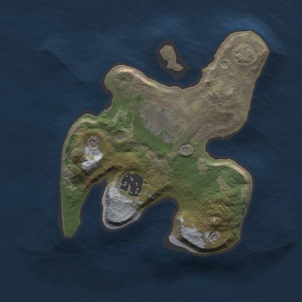 Rust Map: Barren, Size: 2000, Seed: 2464741, 6 Monuments