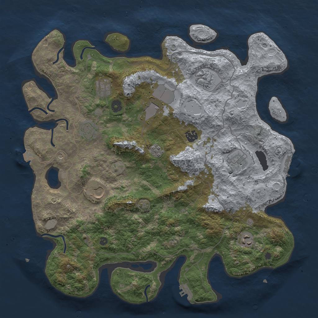 Rust Map: Procedural Map, Size: 4000, Seed: 5277, 17 Monuments