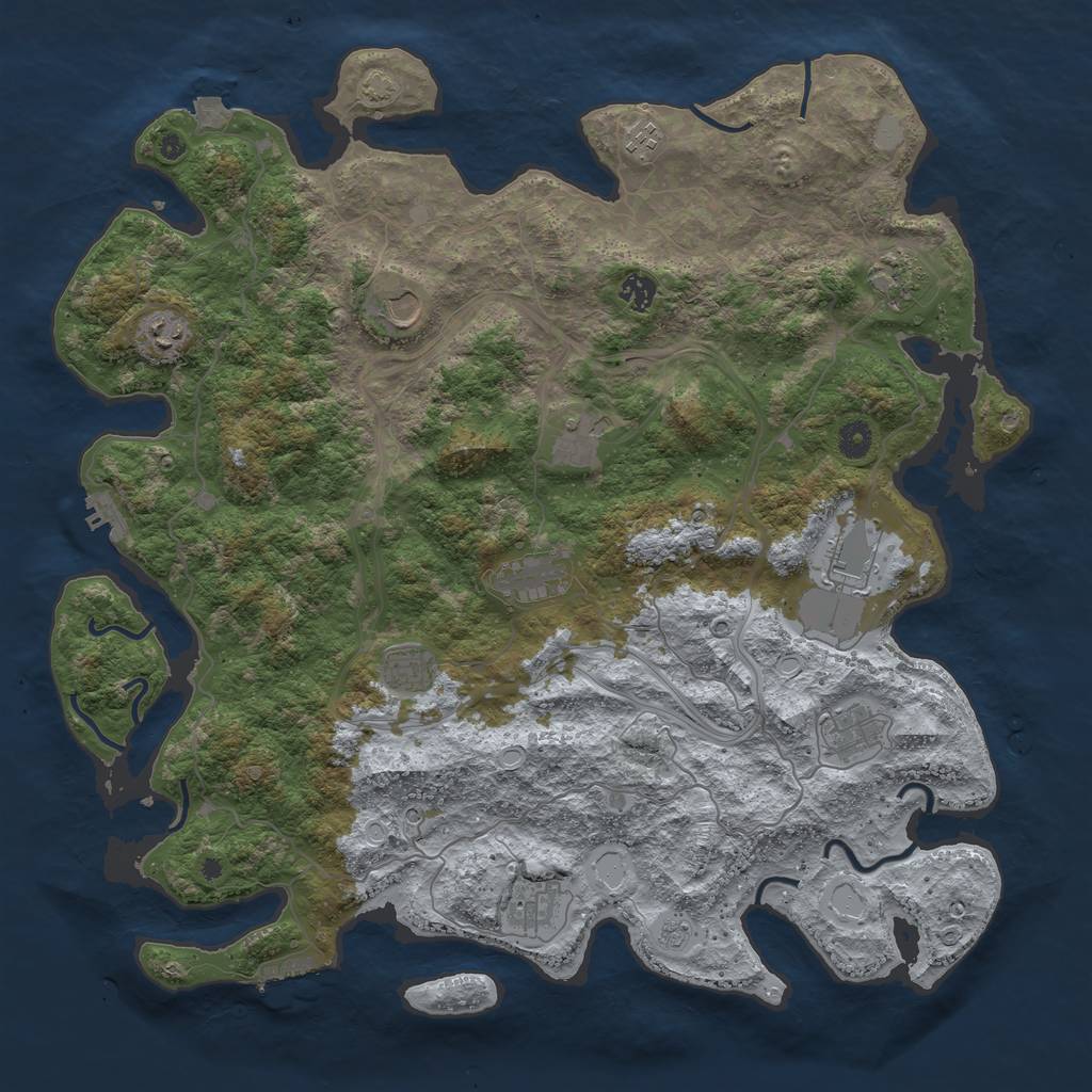 Rust Map: Procedural Map, Size: 4500, Seed: 6744, 19 Monuments