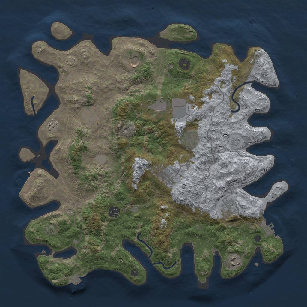 Rust Map: Procedural Map, Size: 4000, Seed: 582003229, 17 Monuments