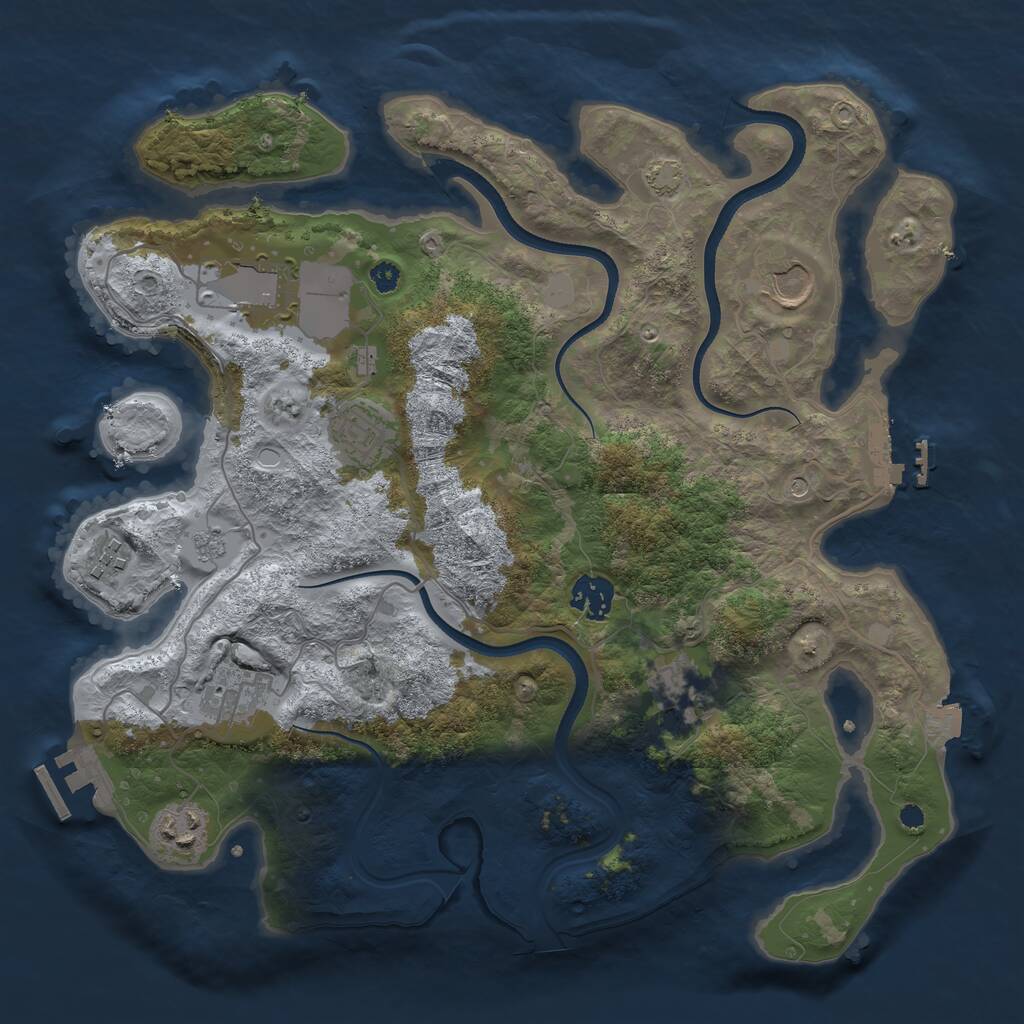 Rust Map: Procedural Map, Size: 3500, Seed: 863202038, 14 Monuments