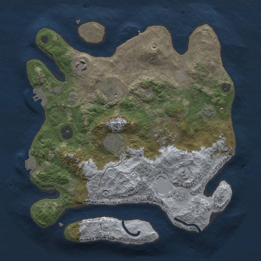 Rust Map: Procedural Map, Size: 3000, Seed: 78834487, 13 Monuments