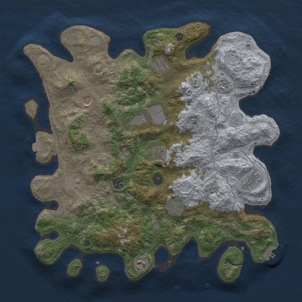 Rust Map: Procedural Map, Size: 4100, Seed: 92201268, 18 Monuments