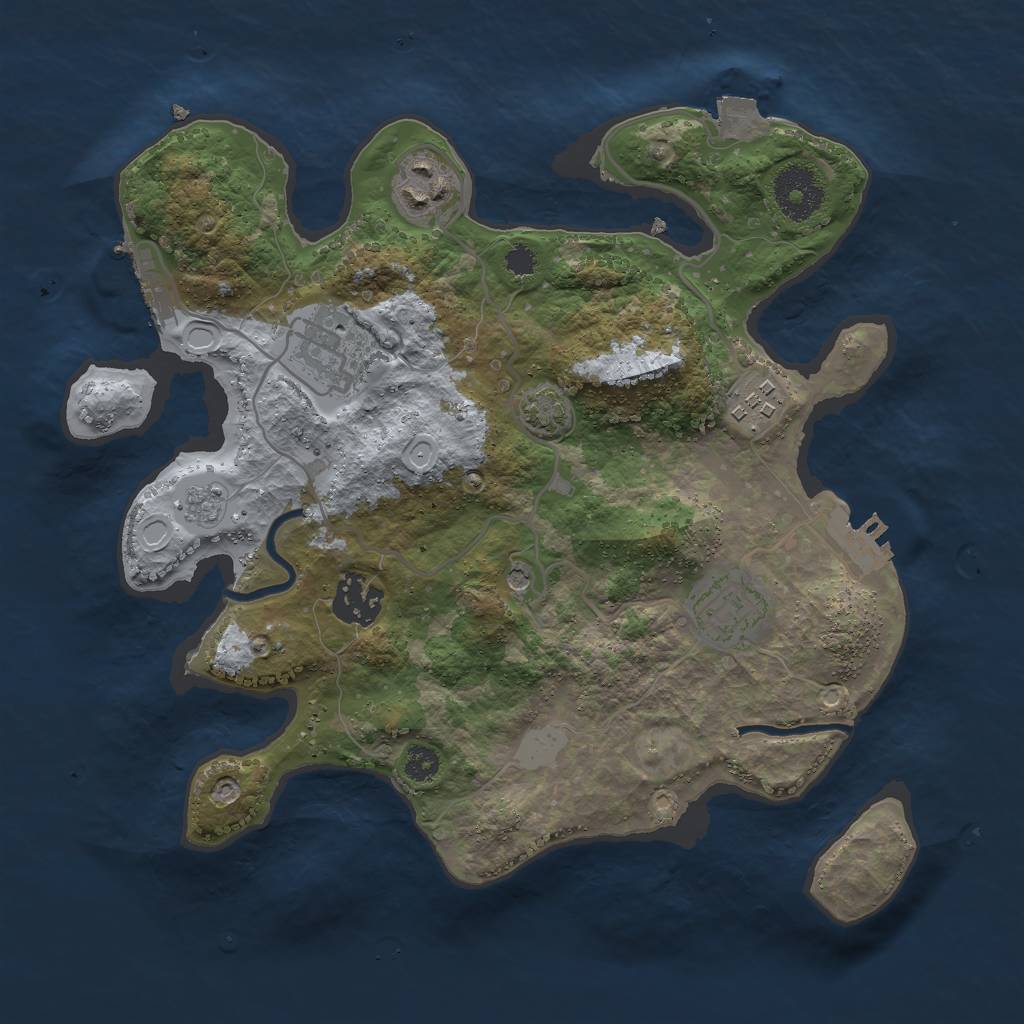 Rust Map: Procedural Map, Size: 3000, Seed: 49742, 13 Monuments