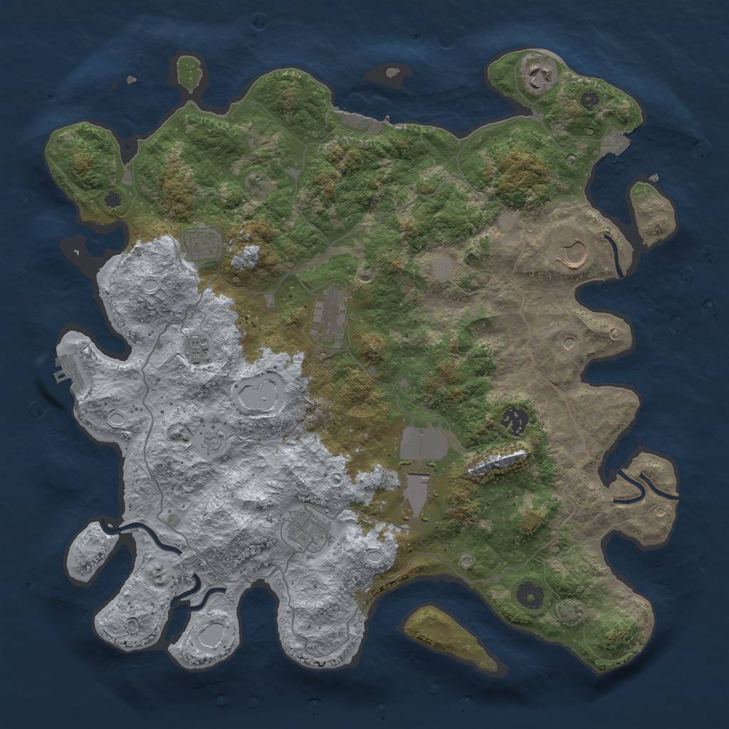 Rust Map: Procedural Map, Size: 4000, Seed: 14531071, 16 Monuments