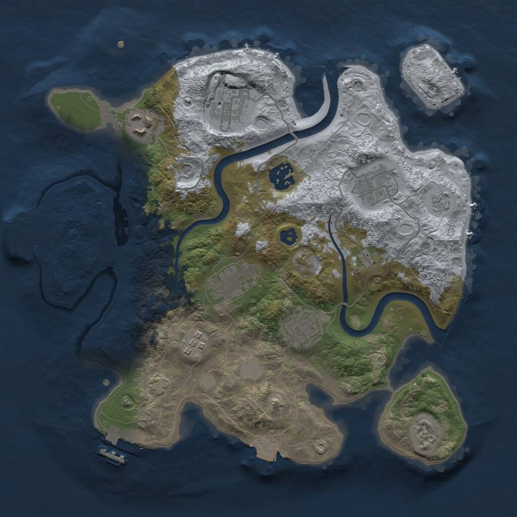 Rust Map: Procedural Map, Size: 3000, Seed: 929962946, 13 Monuments