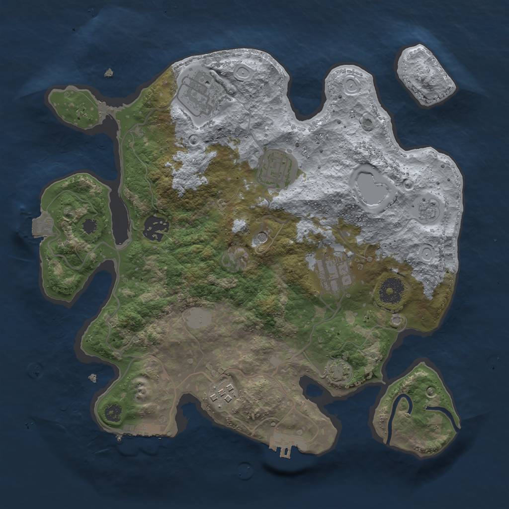 Rust Map: Procedural Map, Size: 3000, Seed: 929962946, 13 Monuments