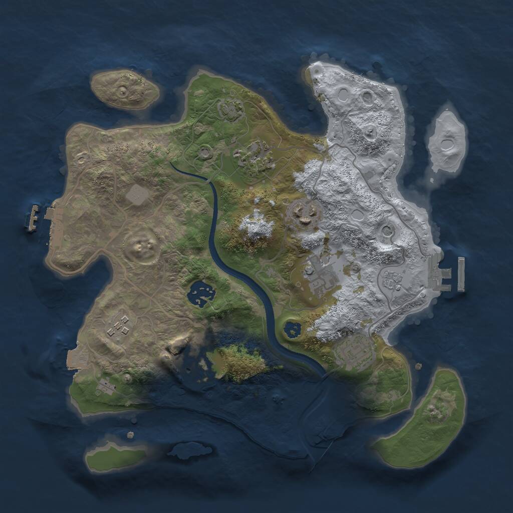 Rust Map: Procedural Map, Size: 3000, Seed: 18214150, 13 Monuments