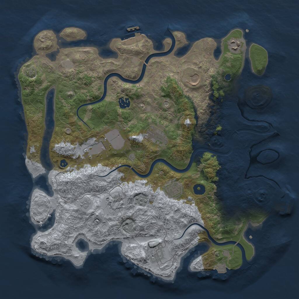 Rust Map: Procedural Map, Size: 3850, Seed: 14903916, 15 Monuments