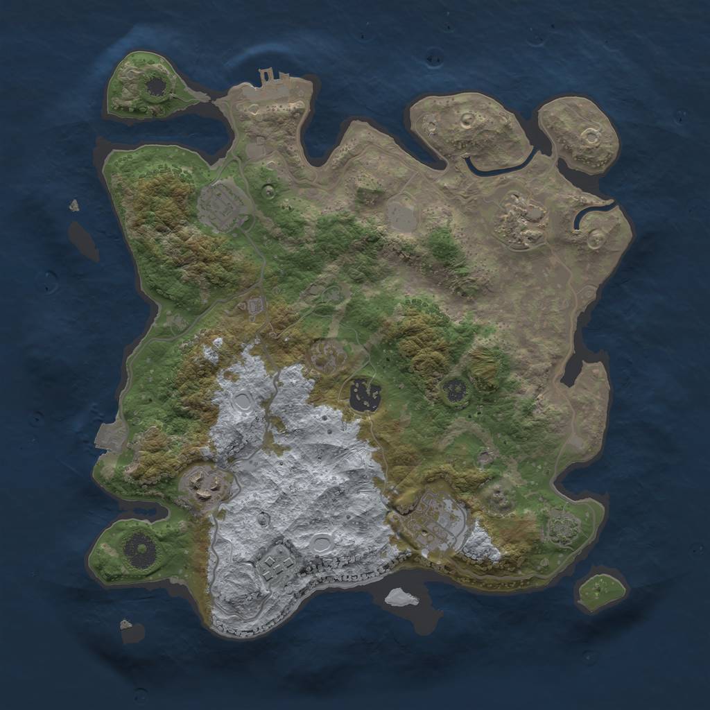 Rust Map: Procedural Map, Size: 3200, Seed: 892814180, 11 Monuments