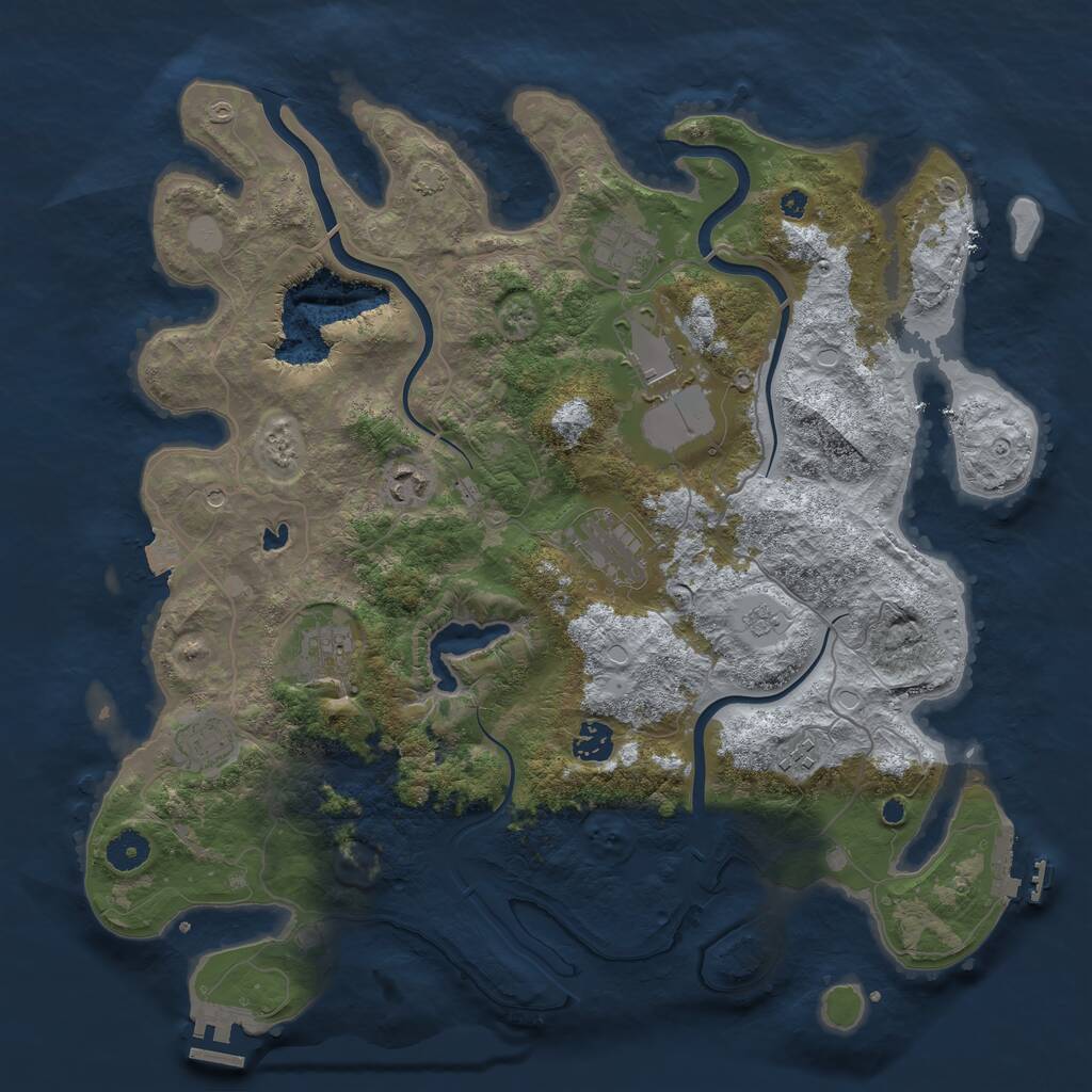 Rust Map: Procedural Map, Size: 4000, Seed: 9412, 14 Monuments
