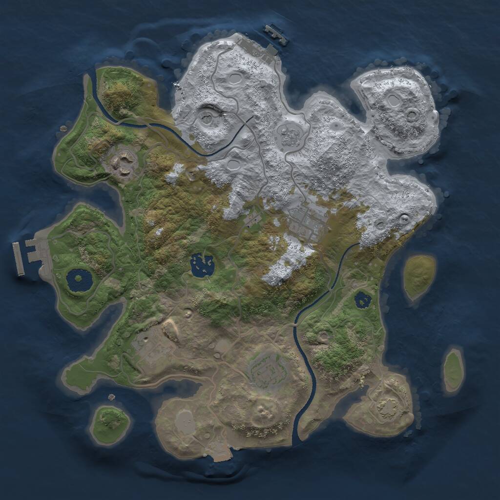 Rust Map: Procedural Map, Size: 3000, Seed: 7448, 11 Monuments