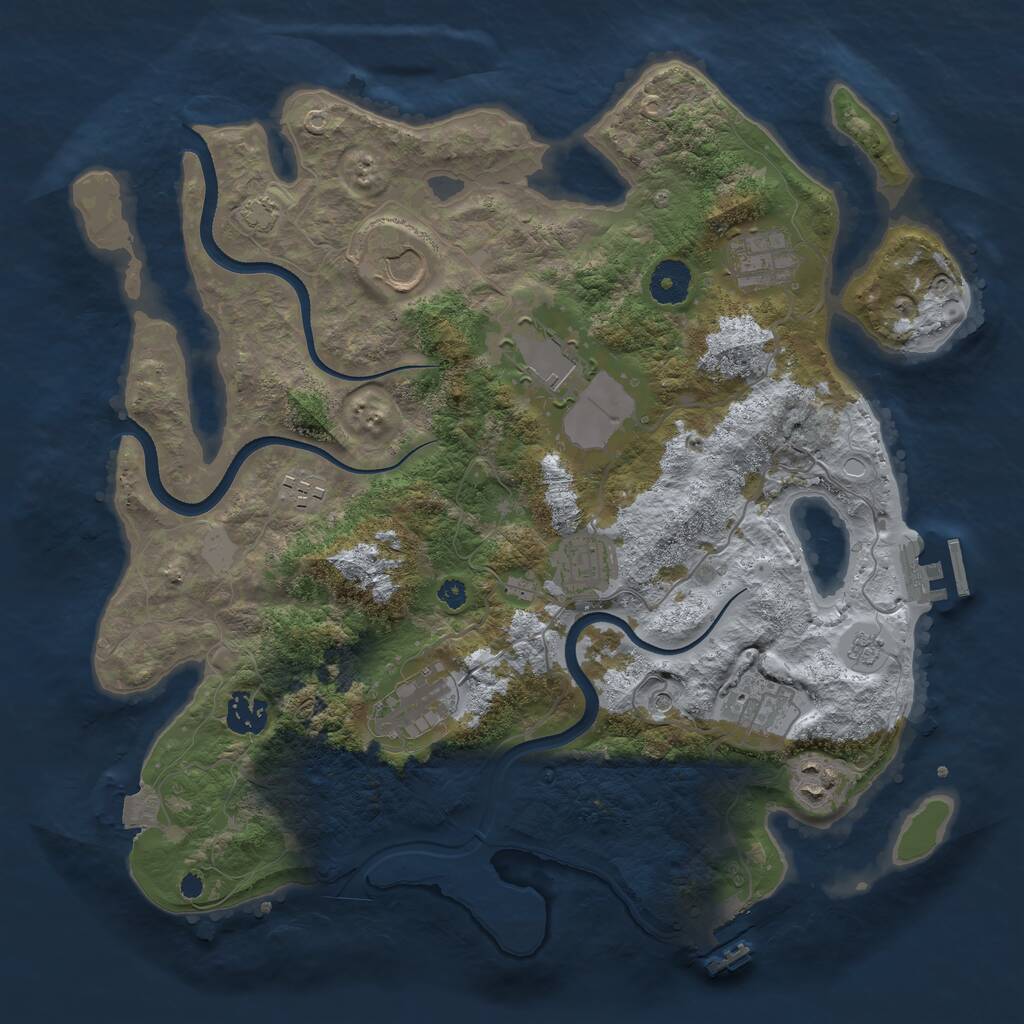 Rust Map: Procedural Map, Size: 3600, Seed: 73951927, 15 Monuments