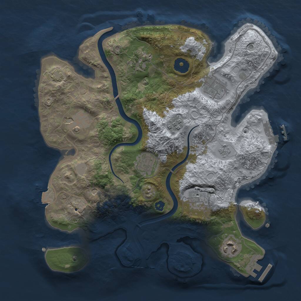 Rust Map: Procedural Map, Size: 3000, Seed: 11464, 13 Monuments