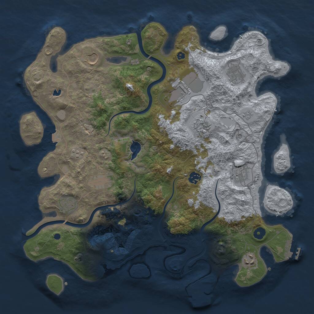 Rust Map: Procedural Map, Size: 4000, Seed: 1705710447, 16 Monuments