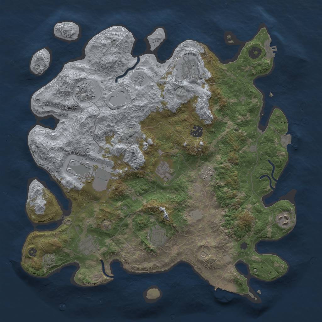 Rust Map: Procedural Map, Size: 3850, Seed: 4767804, 17 Monuments
