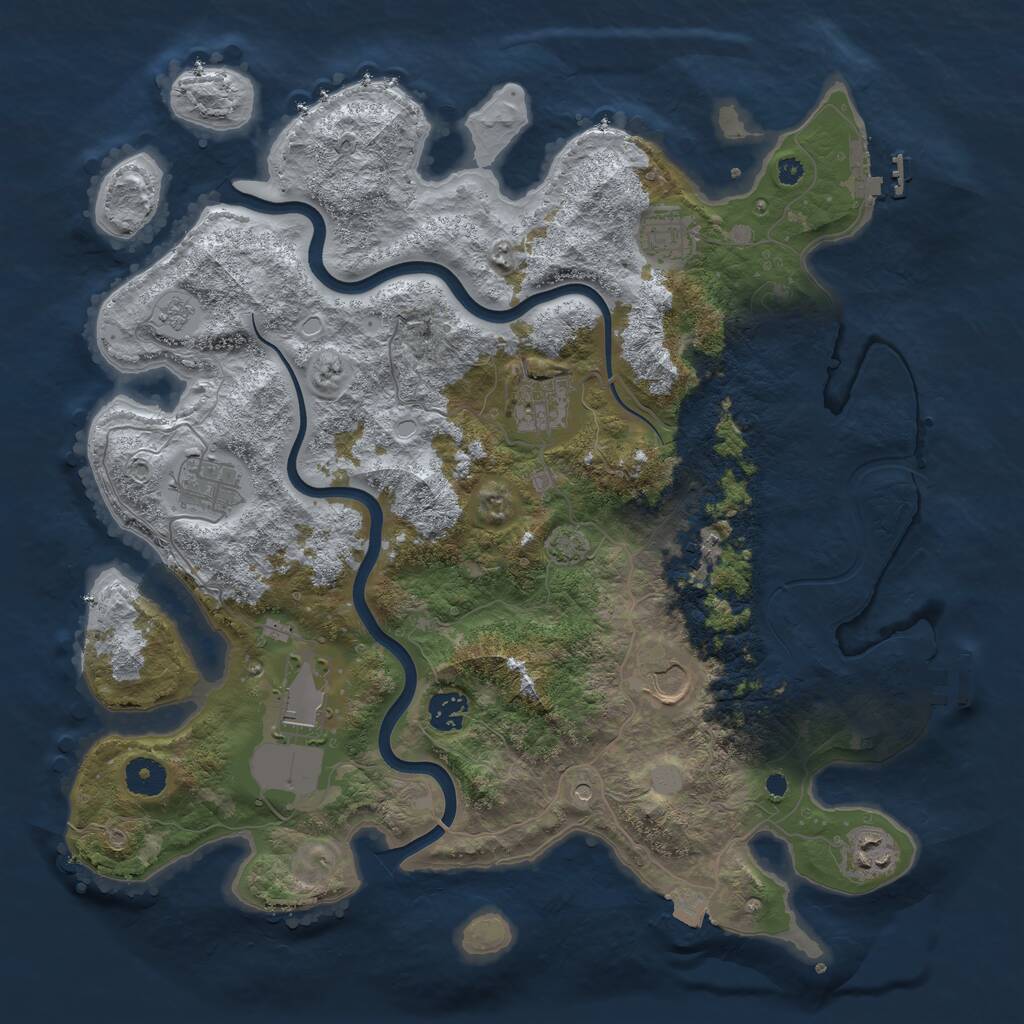 Rust Map: Procedural Map, Size: 3850, Seed: 4767804, 14 Monuments
