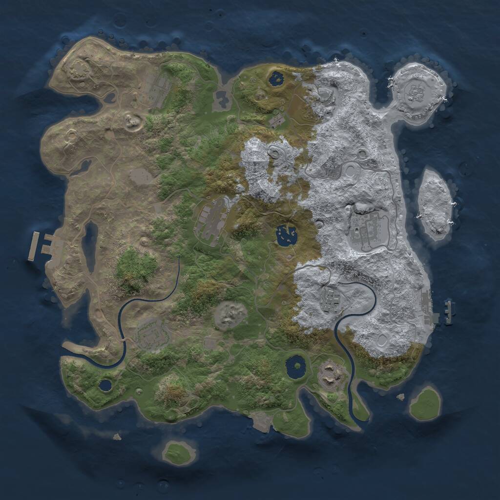 Rust Map: Procedural Map, Size: 3400, Seed: 55485564, 13 Monuments