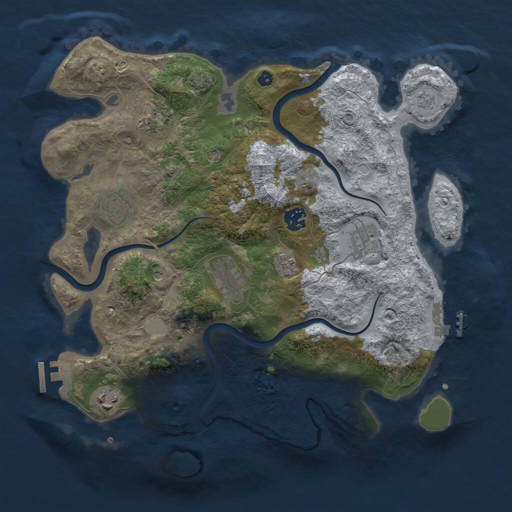 Rust Map: Procedural Map, Size: 3400, Seed: 55485564, 13 Monuments