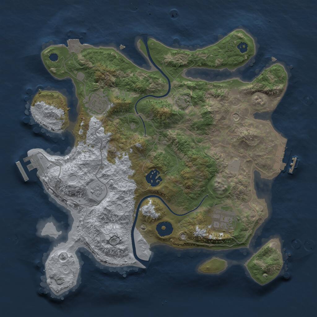 Rust Map: Procedural Map, Size: 3020, Seed: 1123342, 9 Monuments
