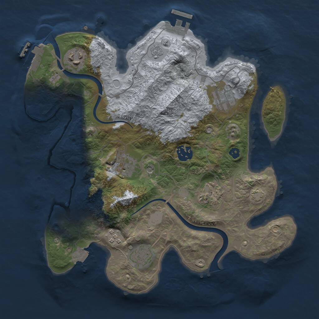 Rust Map: Procedural Map, Size: 3000, Seed: 27450, 13 Monuments