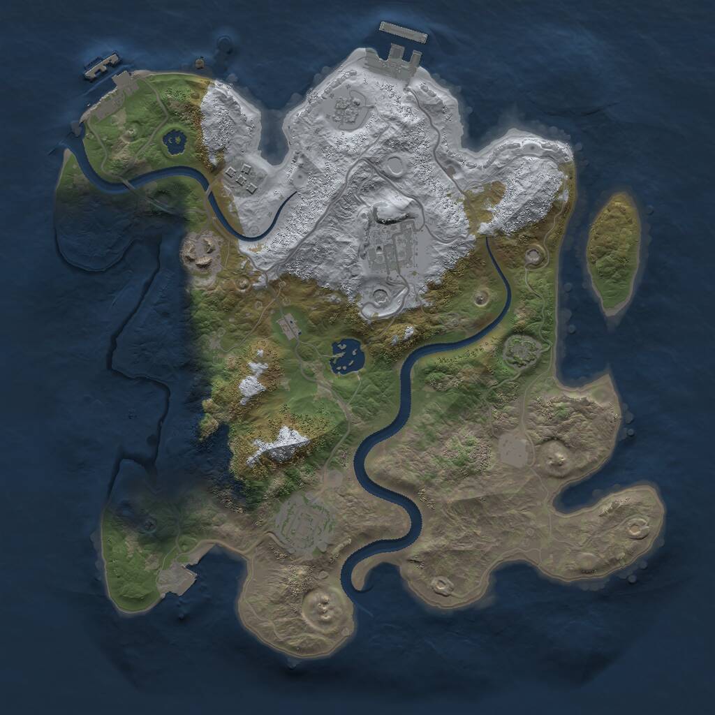 Rust Map: Procedural Map, Size: 3000, Seed: 27450, 11 Monuments