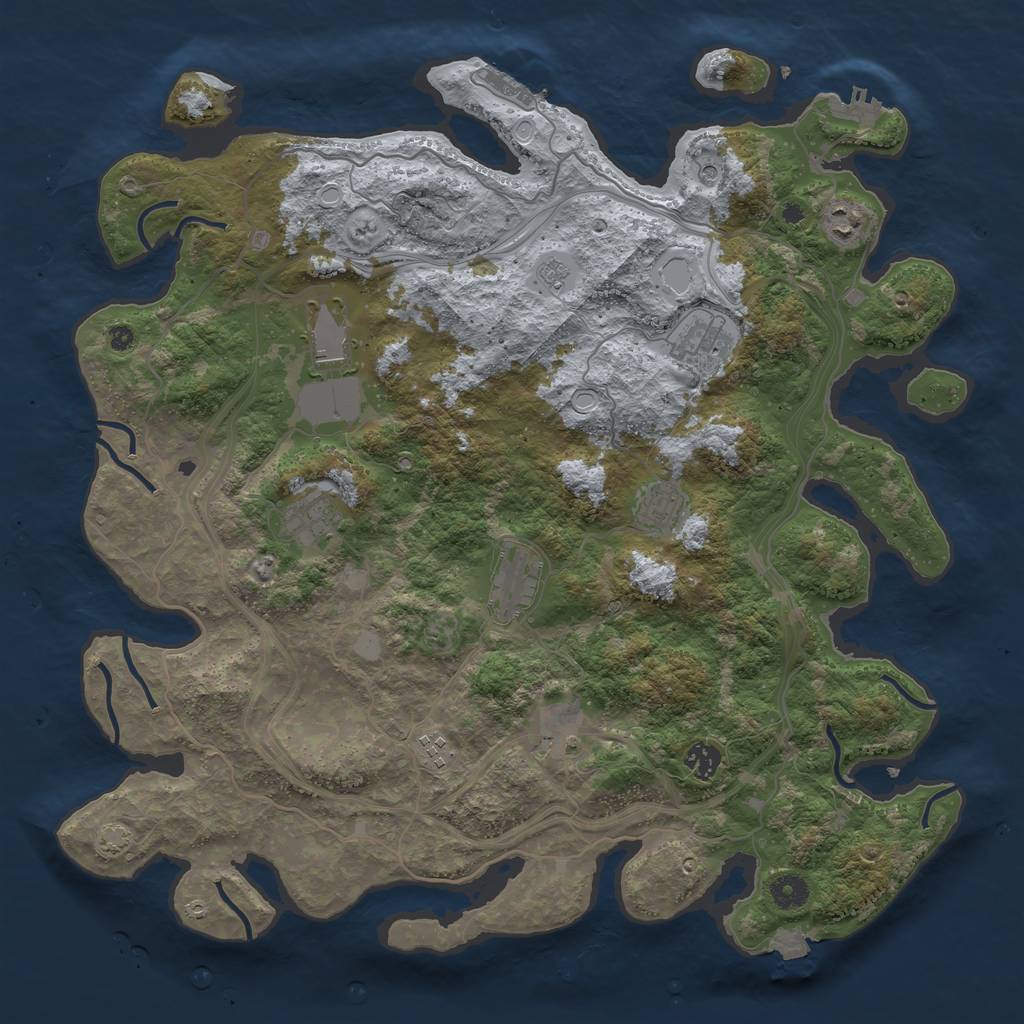 Rust Map: Procedural Map, Size: 4250, Seed: 70866770, 17 Monuments