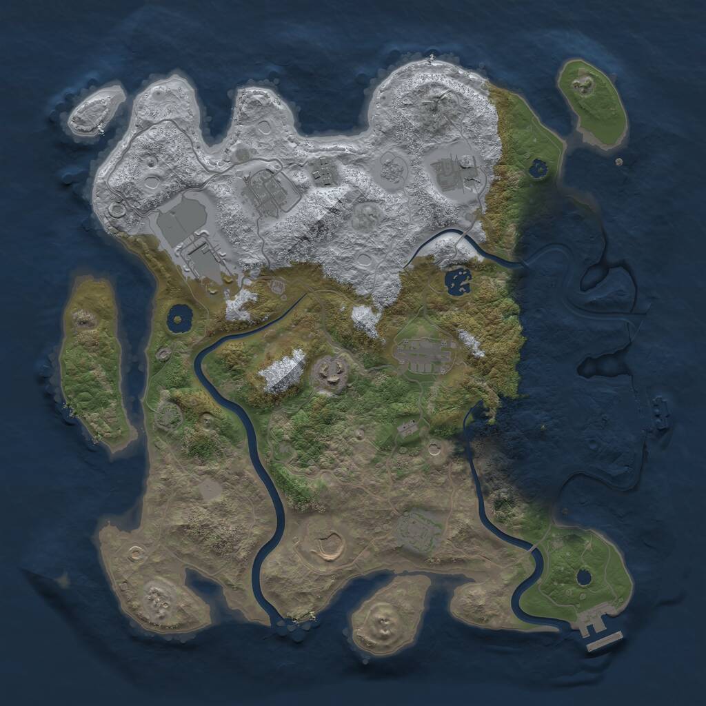 Rust Map: Procedural Map, Size: 3800, Seed: 83226384, 15 Monuments
