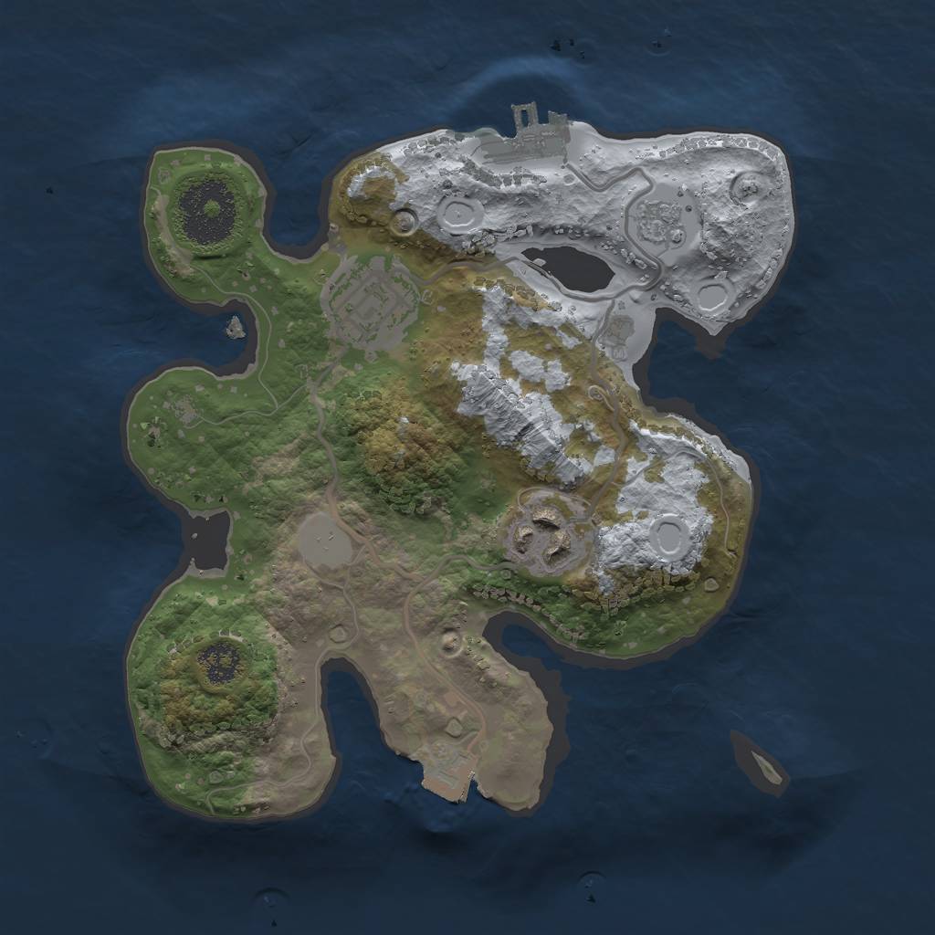 Rust Map: Procedural Map, Size: 2300, Seed: 5525985, 7 Monuments