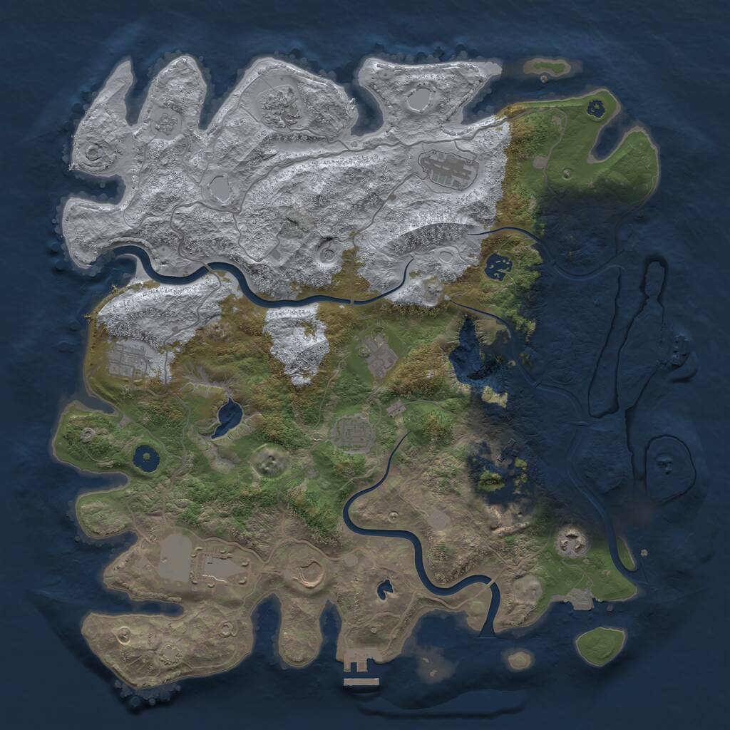 Rust Map: Procedural Map, Size: 4200, Seed: 358205522, 17 Monuments