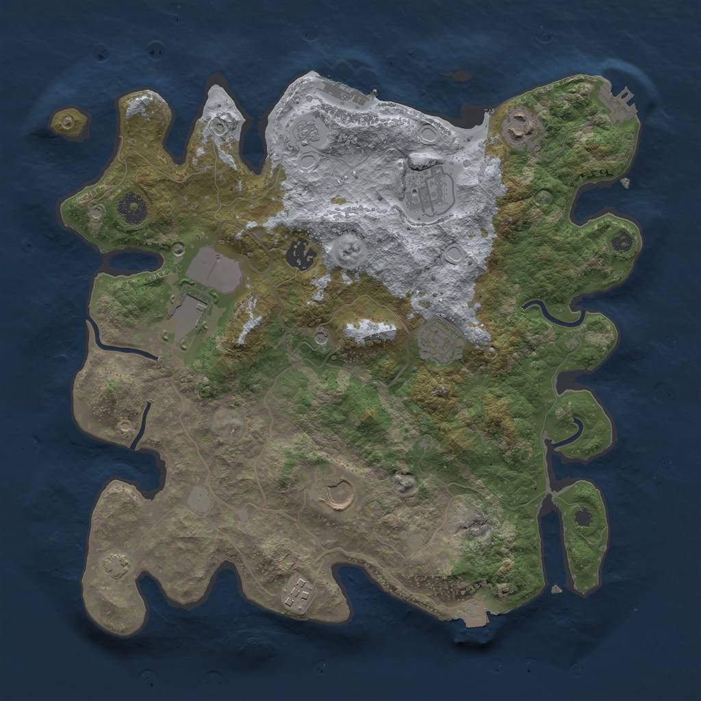 Rust Map: Procedural Map, Size: 3500, Seed: 1310202322, 15 Monuments