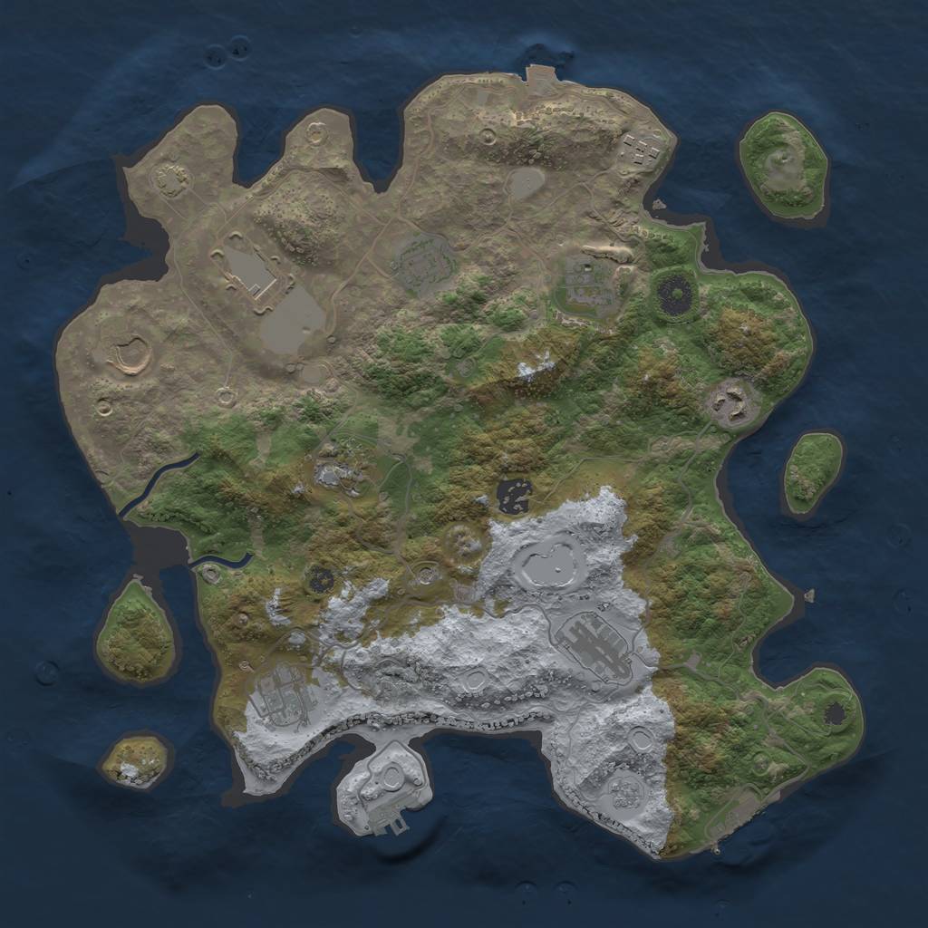 Rust Map: Procedural Map, Size: 3700, Seed: 26576724, 18 Monuments