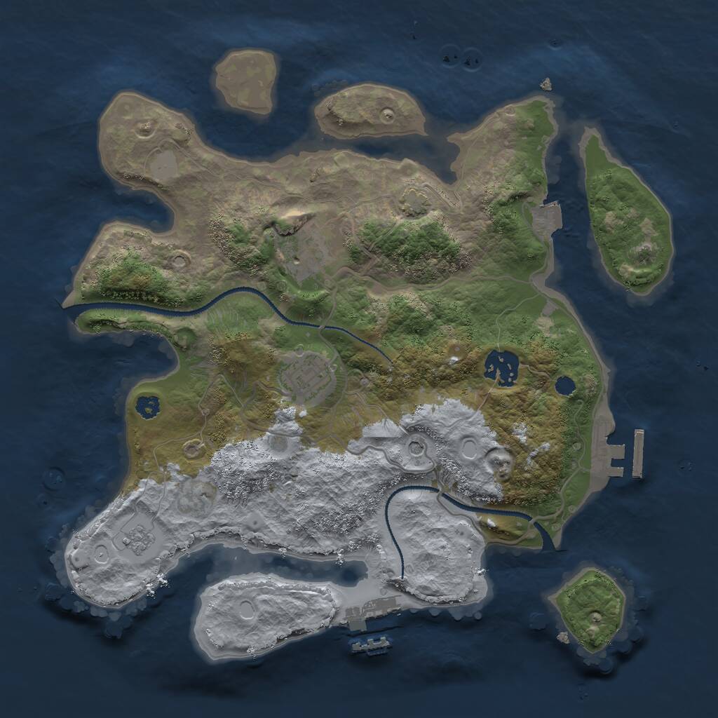 Rust Map: Procedural Map, Size: 3000, Seed: 1372296181, 9 Monuments