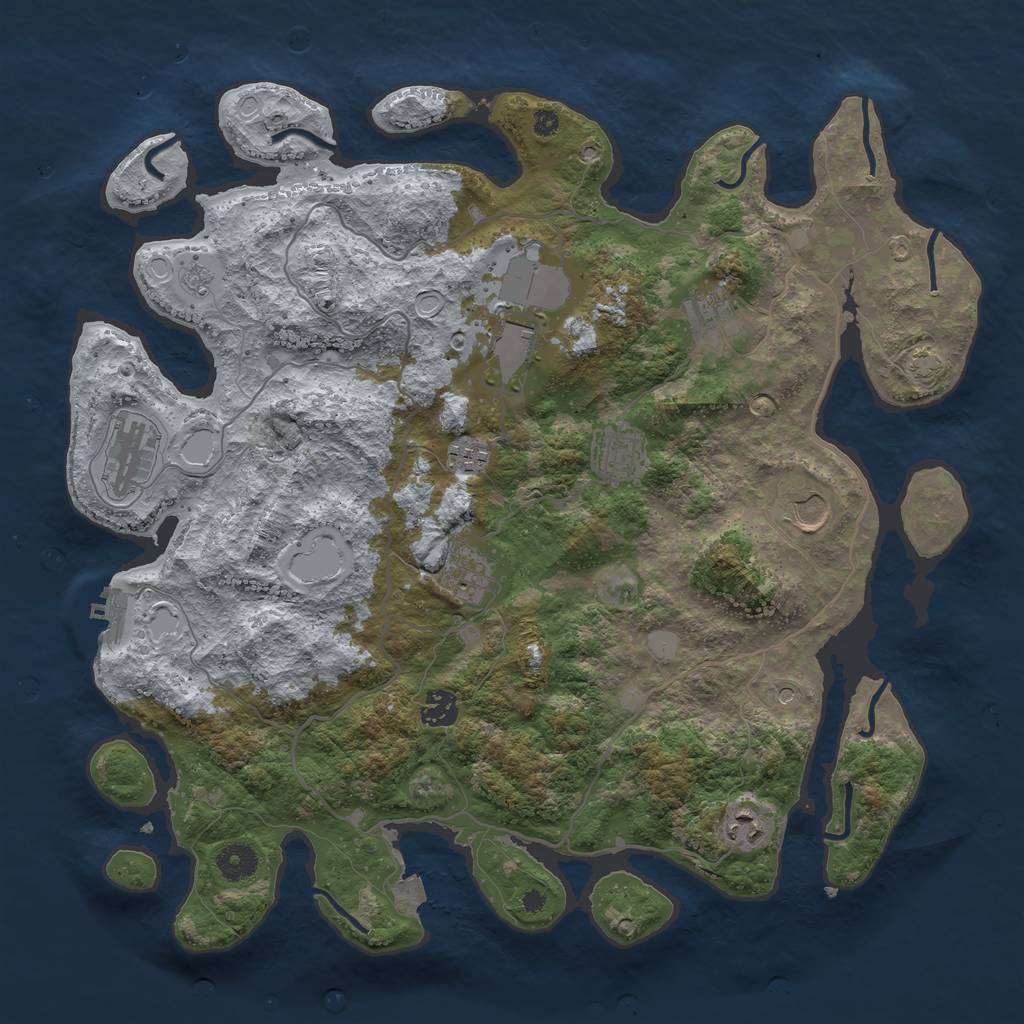 Rust Map: Procedural Map, Size: 4000, Seed: 65508495, 16 Monuments