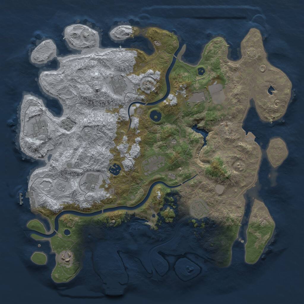 Rust Map: Procedural Map, Size: 4000, Seed: 65508495, 15 Monuments