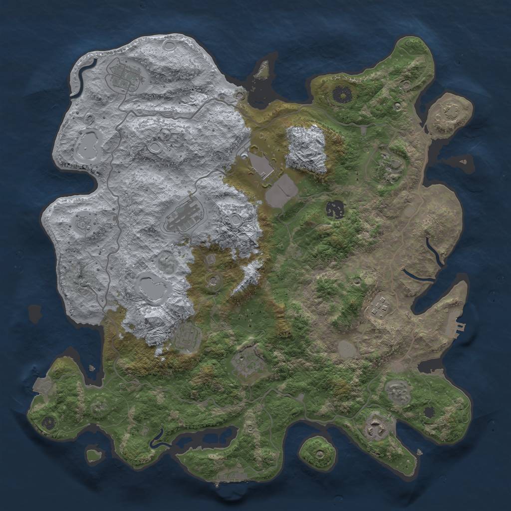 Rust Map: Procedural Map, Size: 4000, Seed: 75799840, 17 Monuments